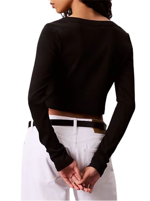 Cardigan nero in cotone Calvin Klein Jeans | LV047C204GUB1